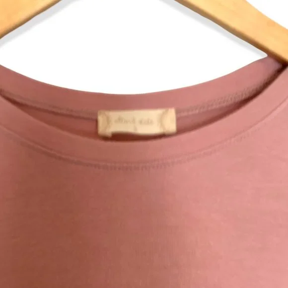 ALTAR'D STATE Dusty Light Pink SUPER SOFT Short Sleeve Ruffle Shirt-Size Small - Picture 3 of 8